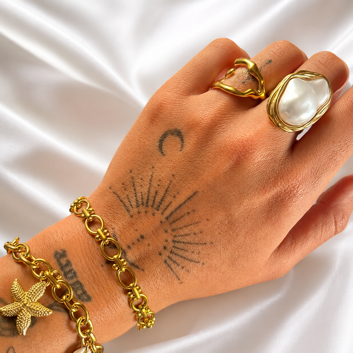 Aurapearl Ring (Adjustable) by Arley London — view 4
