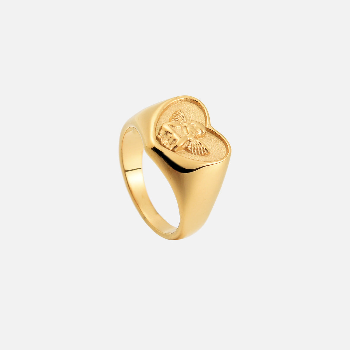 Heart Shaped Angel Ring by Arley London — view 2