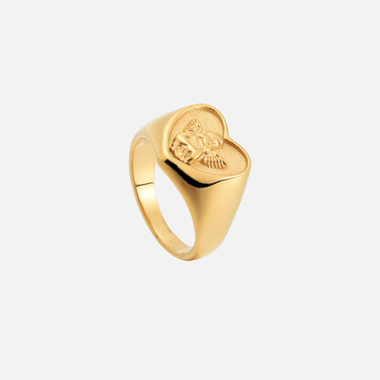 Heart Shaped Angel Ring by Arley London — view 2
