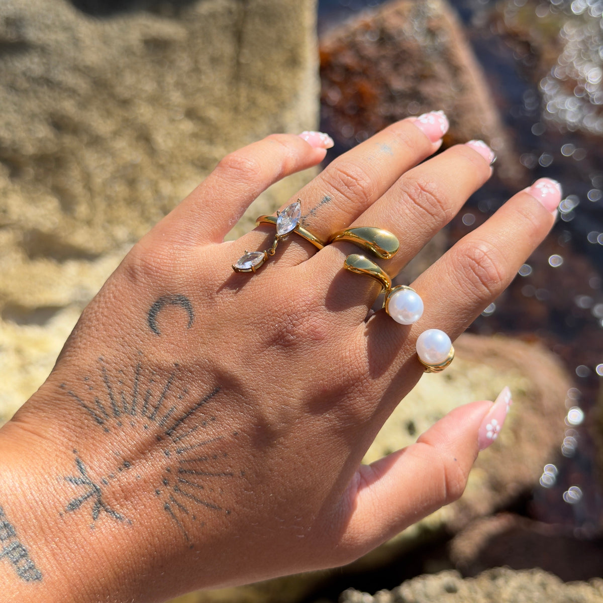 Pearla Ring (Adjustable) by Arley London — view 3