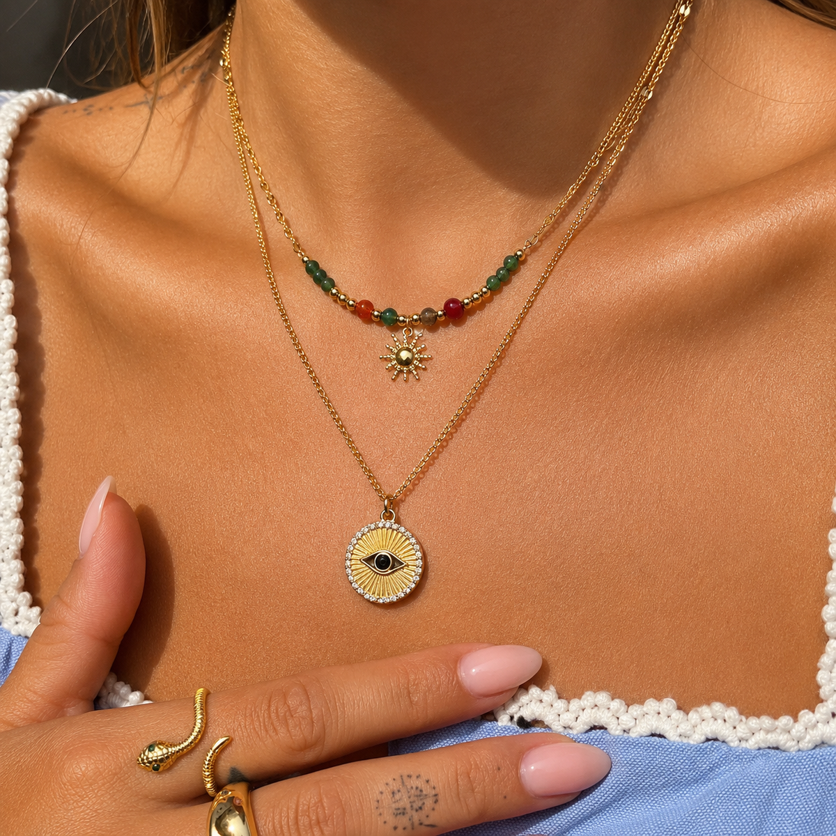 Sun Necklace by Arley London — view 3